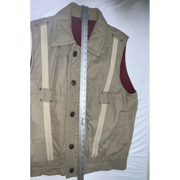 Expeditions Safari Vest Men's Large Tan Canvas Hunting Fleece Lined Vintage - Picture 6 of 7